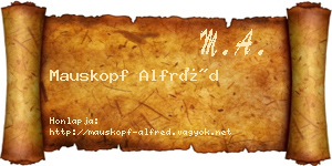 Mauskopf Alfréd névjegykártya